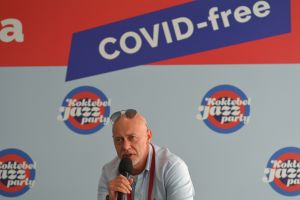 Арт-директор Международного фестиваля Koktebel Jazz Party Михаил Иконников на пресс-конференции, посвященной открытию Международного джазового фестиваля Koktebel Jazz Party - 2021 в Крыму